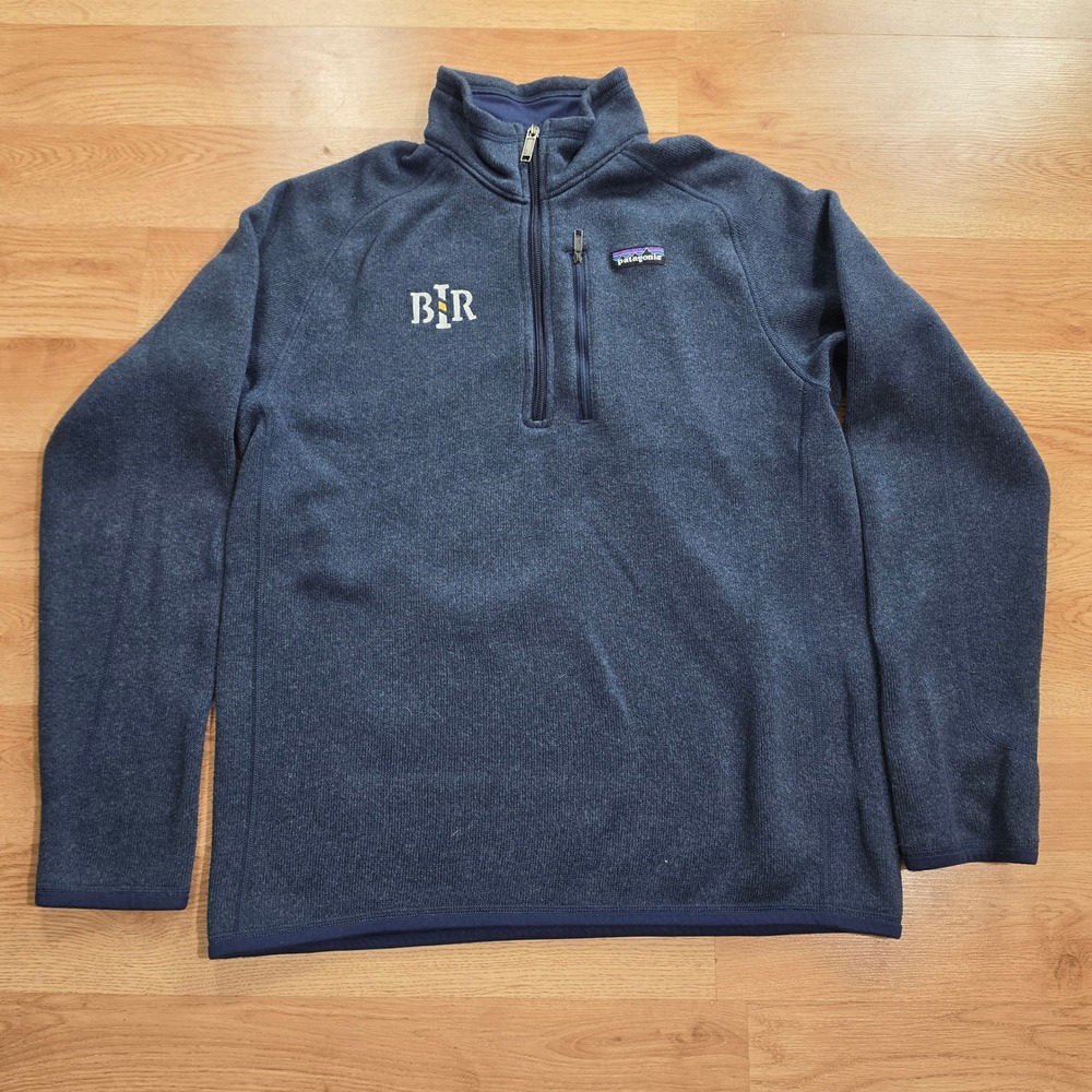 Patagonia Better Sweater 1/4 Zip Pullover Mens Medium Blue Fleece BIR Logo 4663